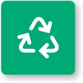 Simbol za recikliranje na zelenem ozadju