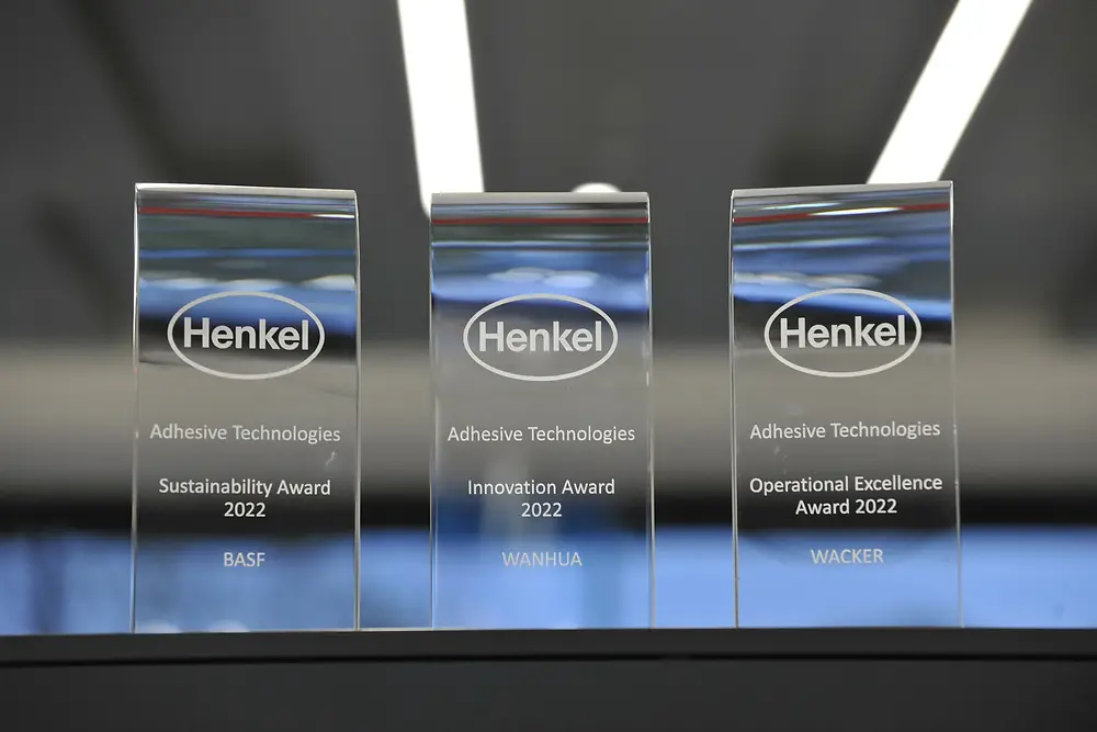 
Henkel Adhesive Technologies has granted its Supplier Awards 2022 to BASF, Wanhua and Wacker.