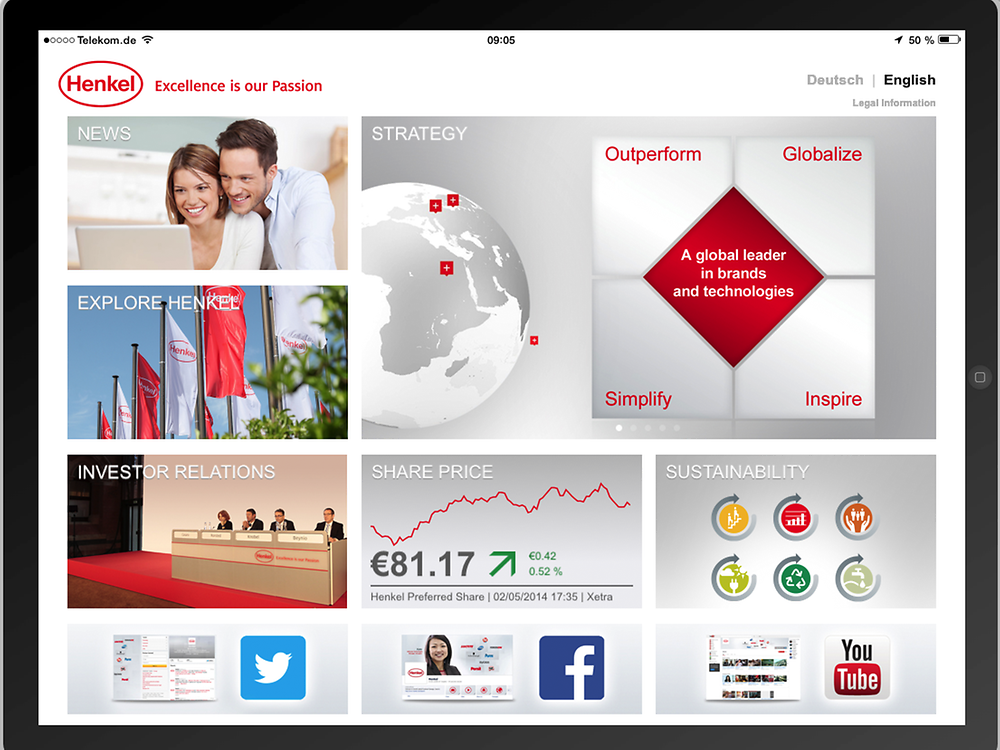 Investor Relations content is now also included in the Henkel iPad App
