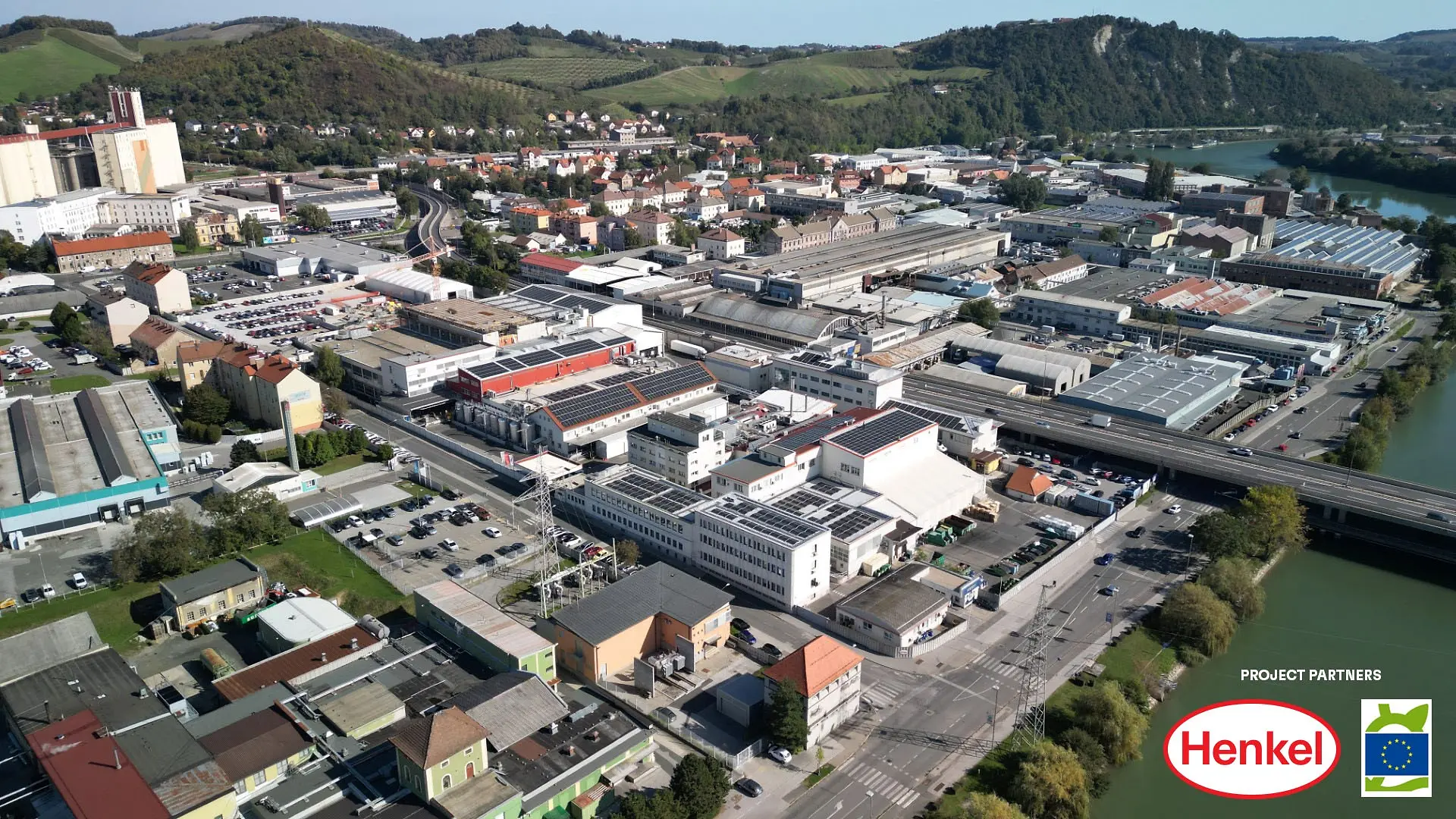 Fotografija proizvodnega obrata Henkel Maribor iz zraka